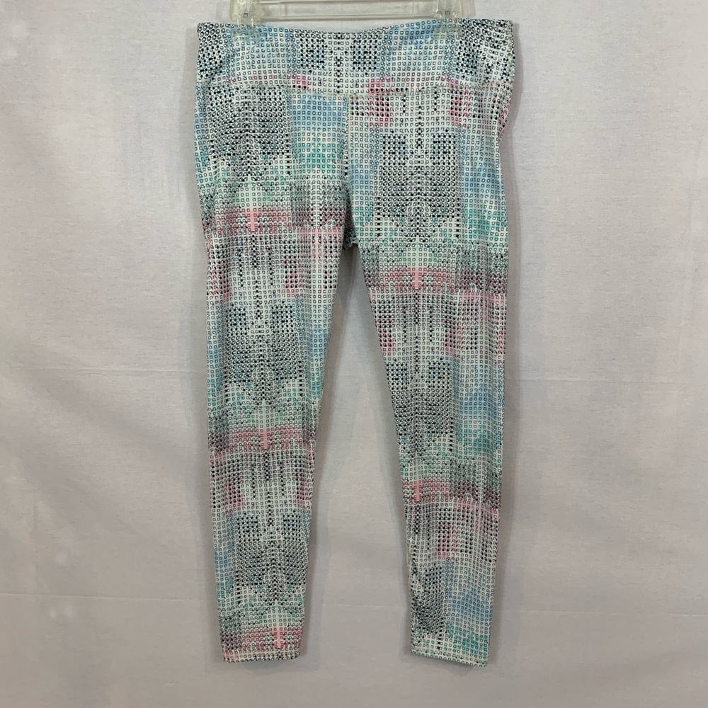 Fabletics Leggings Size Large Coded Print Mid Rise - image 1